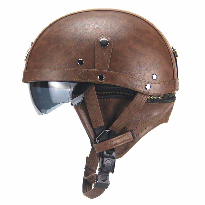 Retro German Motorcycle Half Helmet DOT Certified - I06
