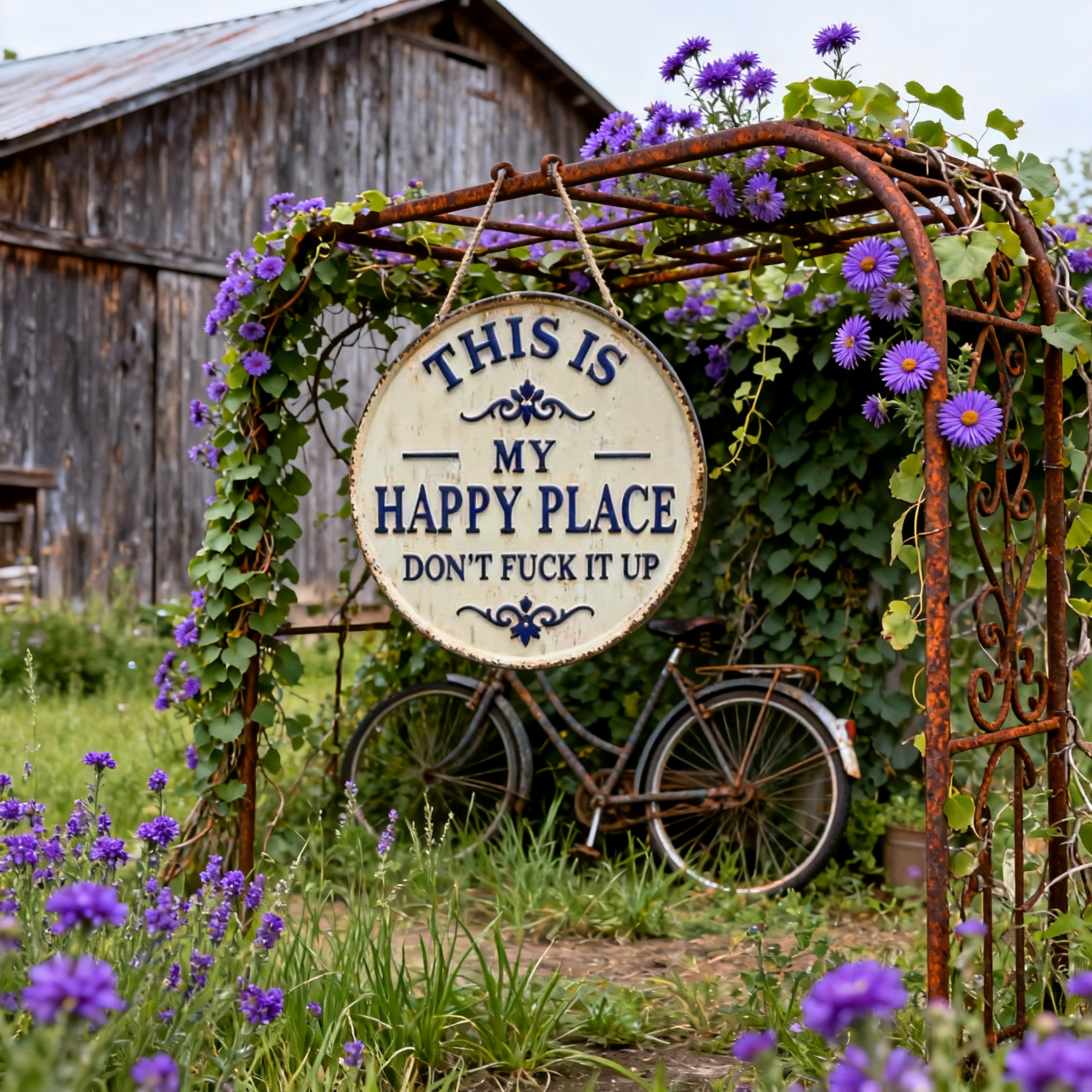 ⚡Last Day 49% OFF-Welcome to My Happy Place Metal Wall Sign-Buy 2 Free shipping