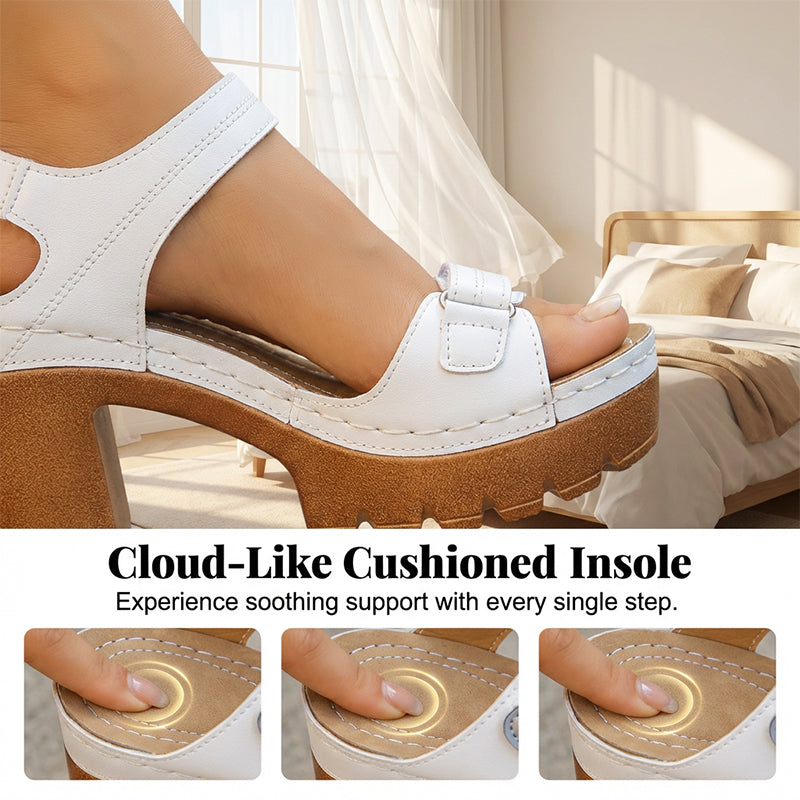 👡 FLASH SALE: 50% OFF! 🏖️ Women's Platform One-Strap Sandals – Adjustable Velcro, Cushioned Insole & Anti-Slip Grip ✨
