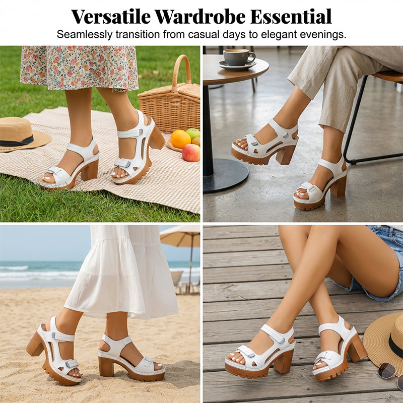👡 FLASH SALE: 50% OFF! 🏖️ Women's Platform One-Strap Sandals – Adjustable Velcro, Cushioned Insole & Anti-Slip Grip ✨
