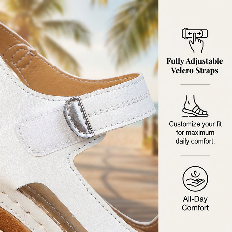 👡 FLASH SALE: 50% OFF! 🏖️ Women's Platform One-Strap Sandals – Adjustable Velcro, Cushioned Insole & Anti-Slip Grip ✨