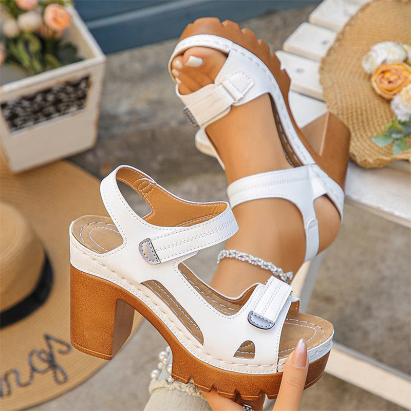 👡 FLASH SALE: 50% OFF! 🏖️ Women's Platform One-Strap Sandals – Adjustable Velcro, Cushioned Insole & Anti-Slip Grip ✨