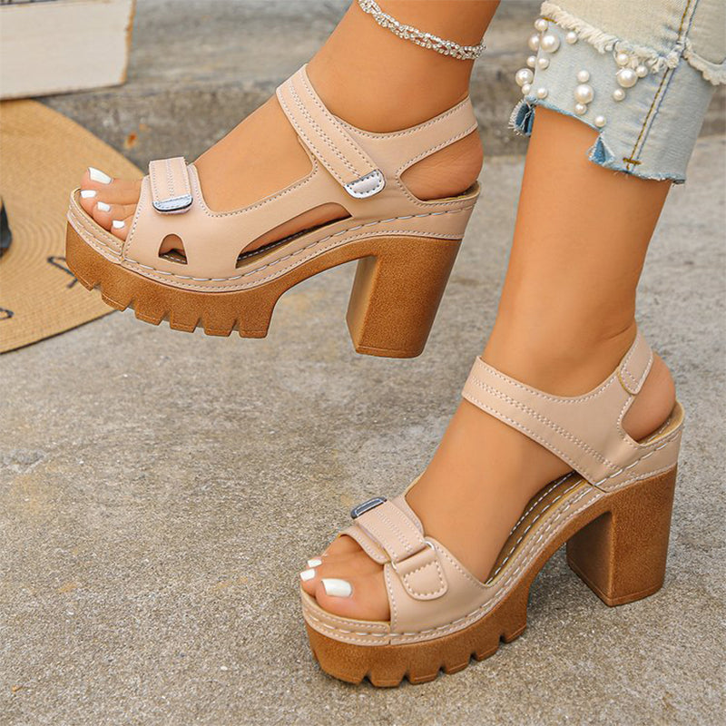 👡 FLASH SALE: 50% OFF! 🏖️ Women's Platform One-Strap Sandals – Adjustable Velcro, Cushioned Insole & Anti-Slip Grip ✨