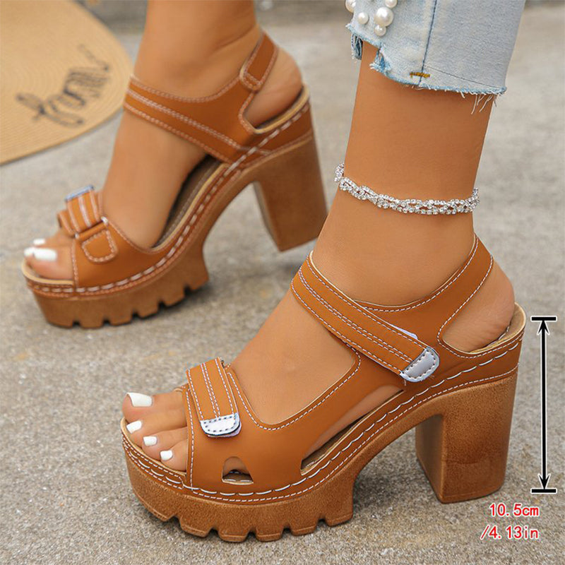👡 FLASH SALE: 50% OFF! 🏖️ Women's Platform One-Strap Sandals – Adjustable Velcro, Cushioned Insole & Anti-Slip Grip ✨