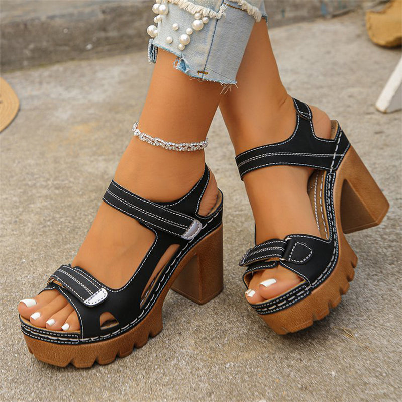 👡 FLASH SALE: 50% OFF! 🏖️ Women's Platform One-Strap Sandals – Adjustable Velcro, Cushioned Insole & Anti-Slip Grip ✨