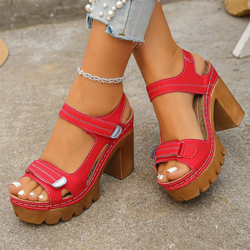 👡 FLASH SALE: 50% OFF! 🏖️ Women's Platform One-Strap Sandals – Adjustable Velcro, Cushioned Insole & Anti-Slip Grip ✨