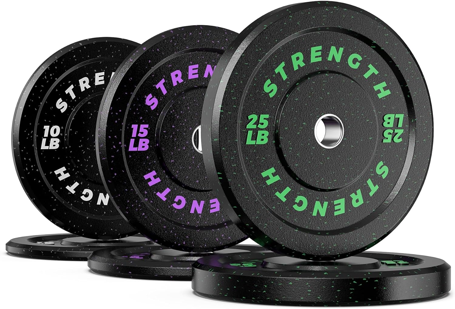 Olympic Bumper Plates, High-Bounce Olympic Weight Plates with Colored Fleck-Rubber Weights Plate