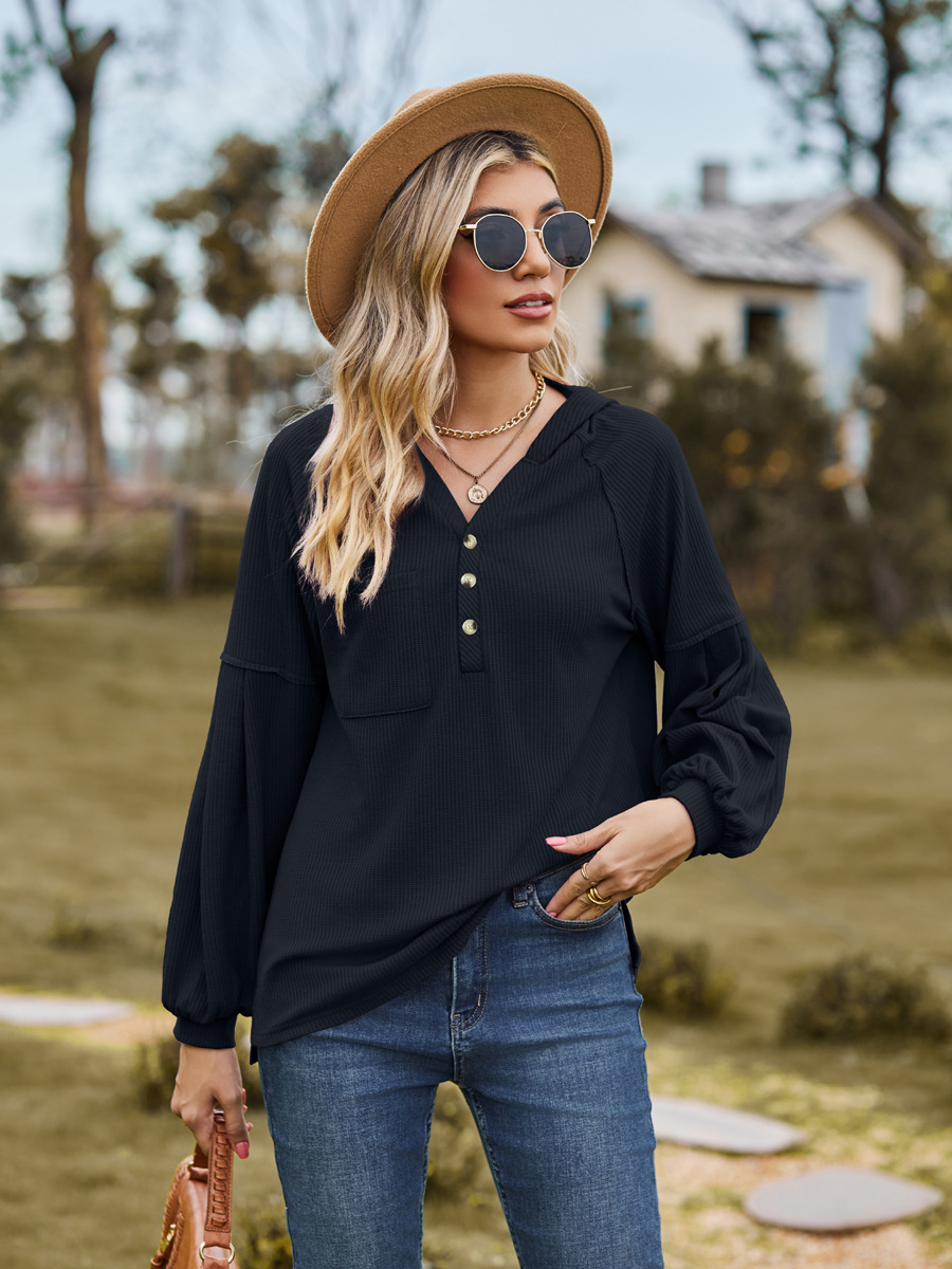 🔥🔥HOT SALE-DROPPED SHOULDER BUTTON-DOWN HOODIE(BUY 2 FREE SHIPPING)