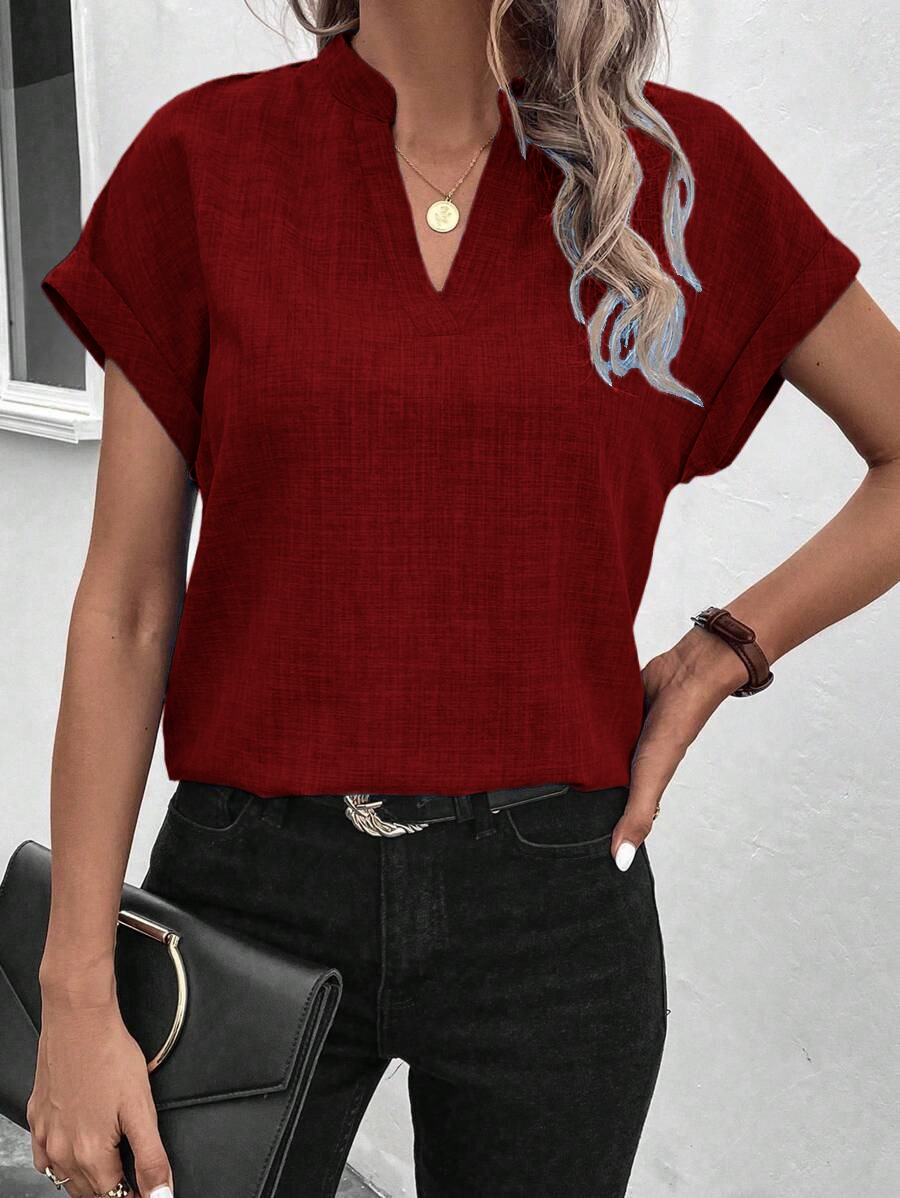 Women's Summer V-neck Casual Short-sleeved Basic Tops(BUY 3 FREE SHIPPING)