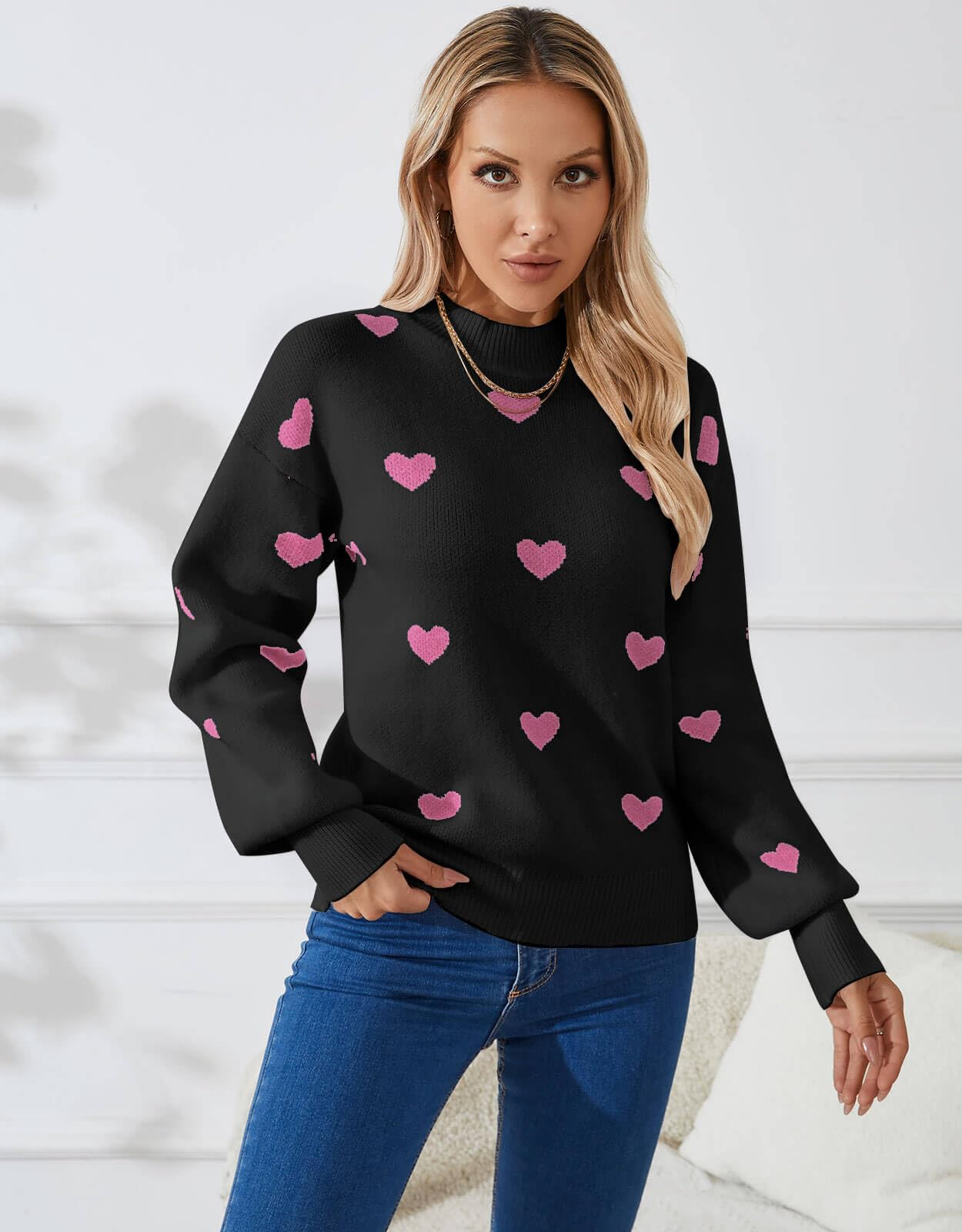 VALENTINE'S DAY SWEETHEART PRINT SWEATER 