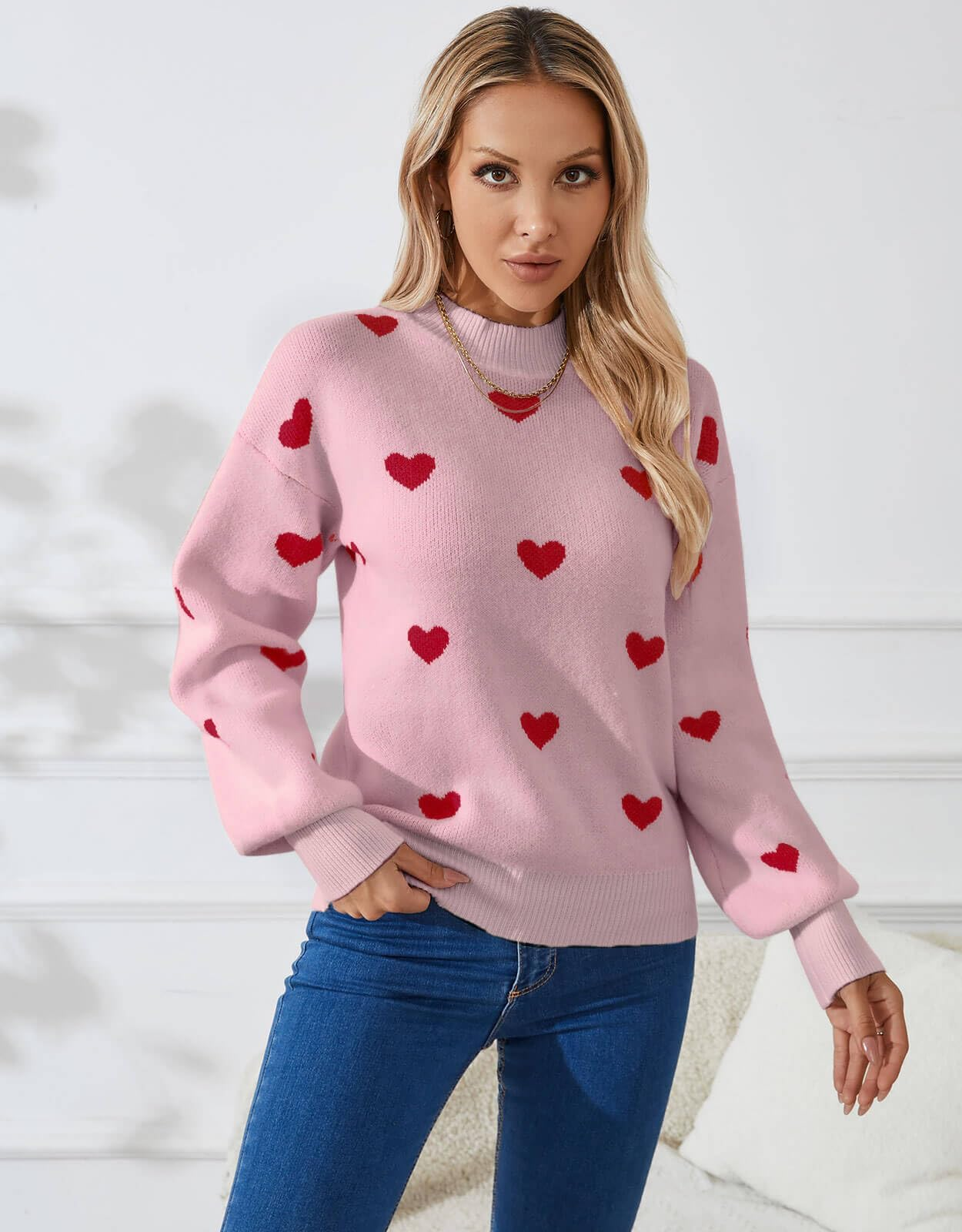 VALENTINE'S DAY SWEETHEART PRINT SWEATER 