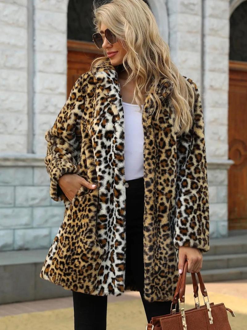 Leopard Print Faux Fur Coat (BUY 2 FREE SHIPPING!!!)