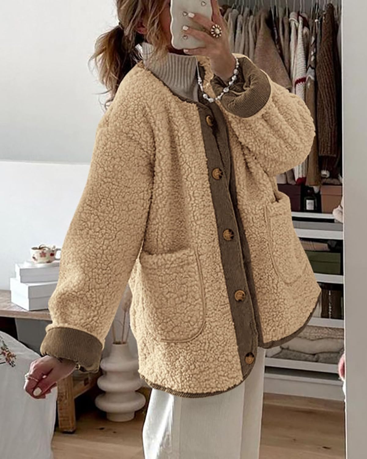 Women's Button Sherpa Jacket【Buy Two Free Shipping】