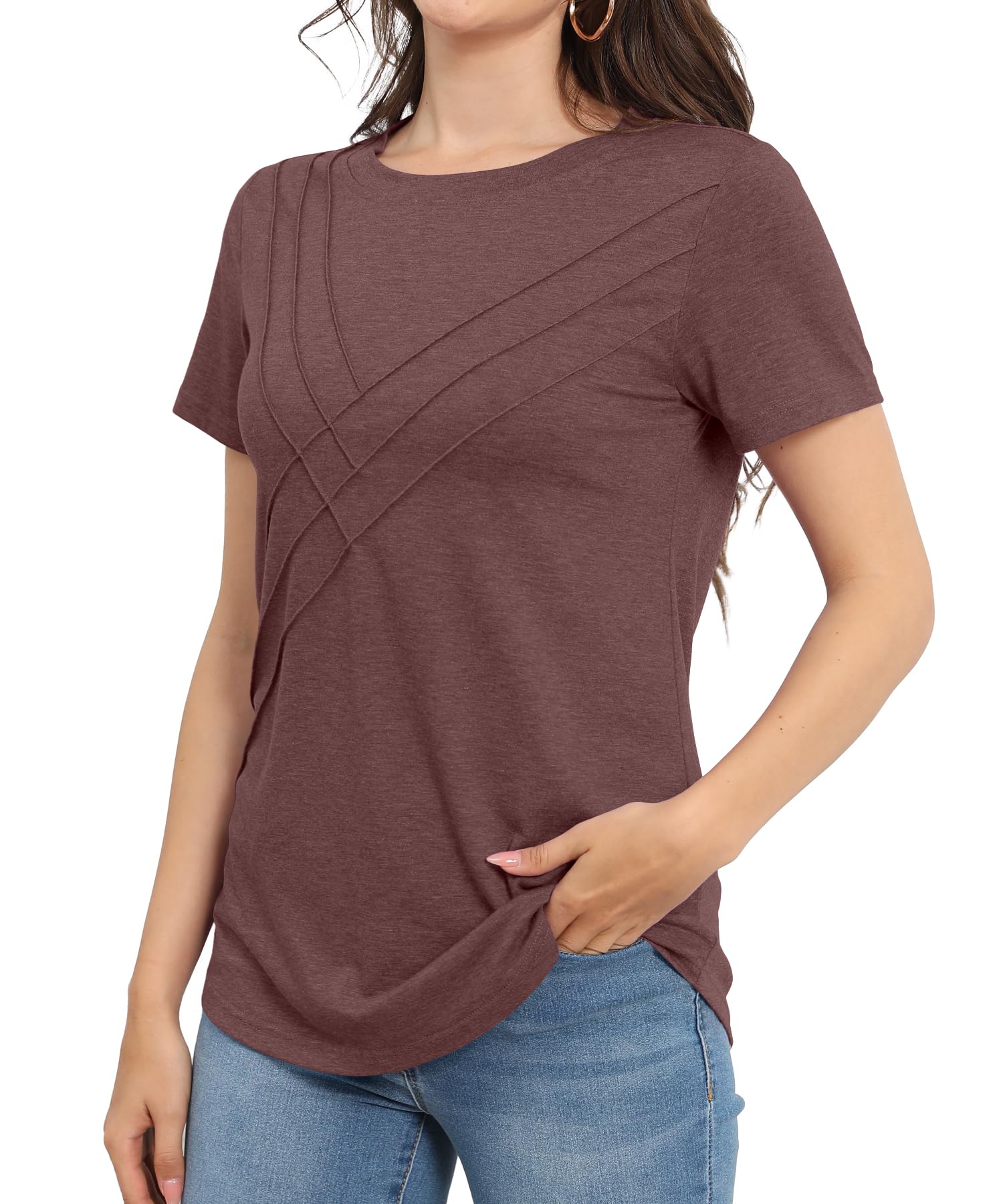 Women's Pleated Short Sleeve Top (buy 3 free shipping!!!)