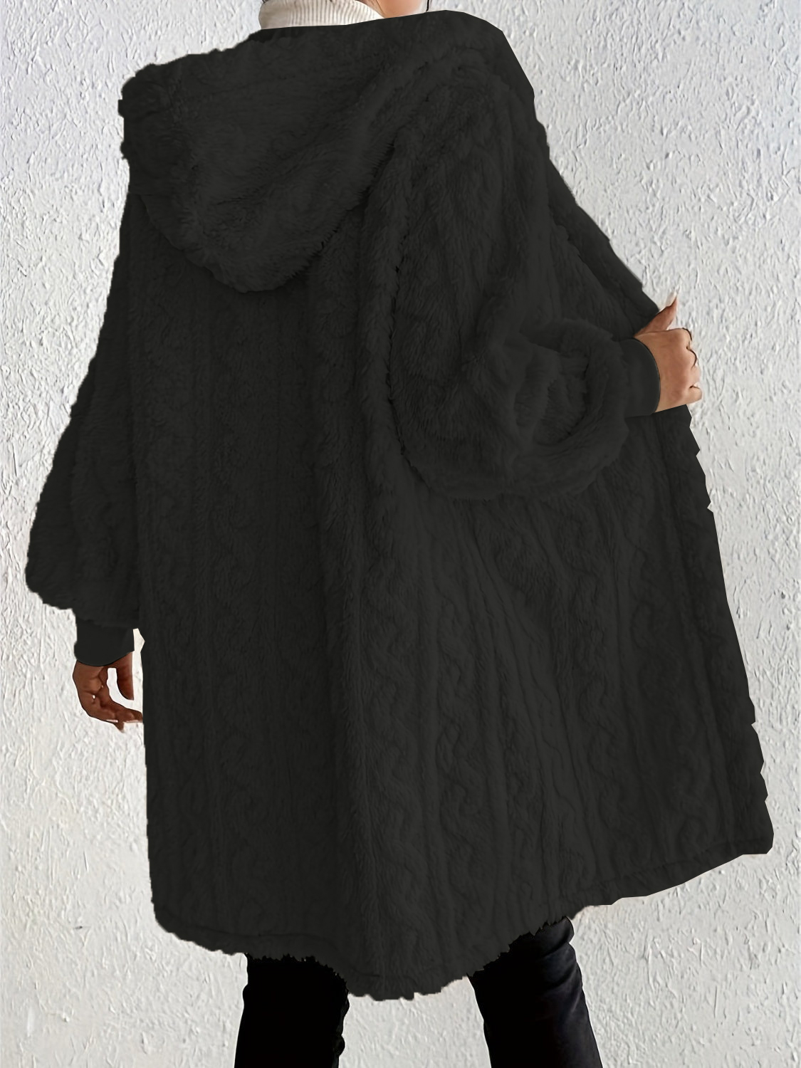 Cozy Open-Front Hooded Jacket –Fuzzy Long Sleeve Layer (Final Days: Big Savings!!!)