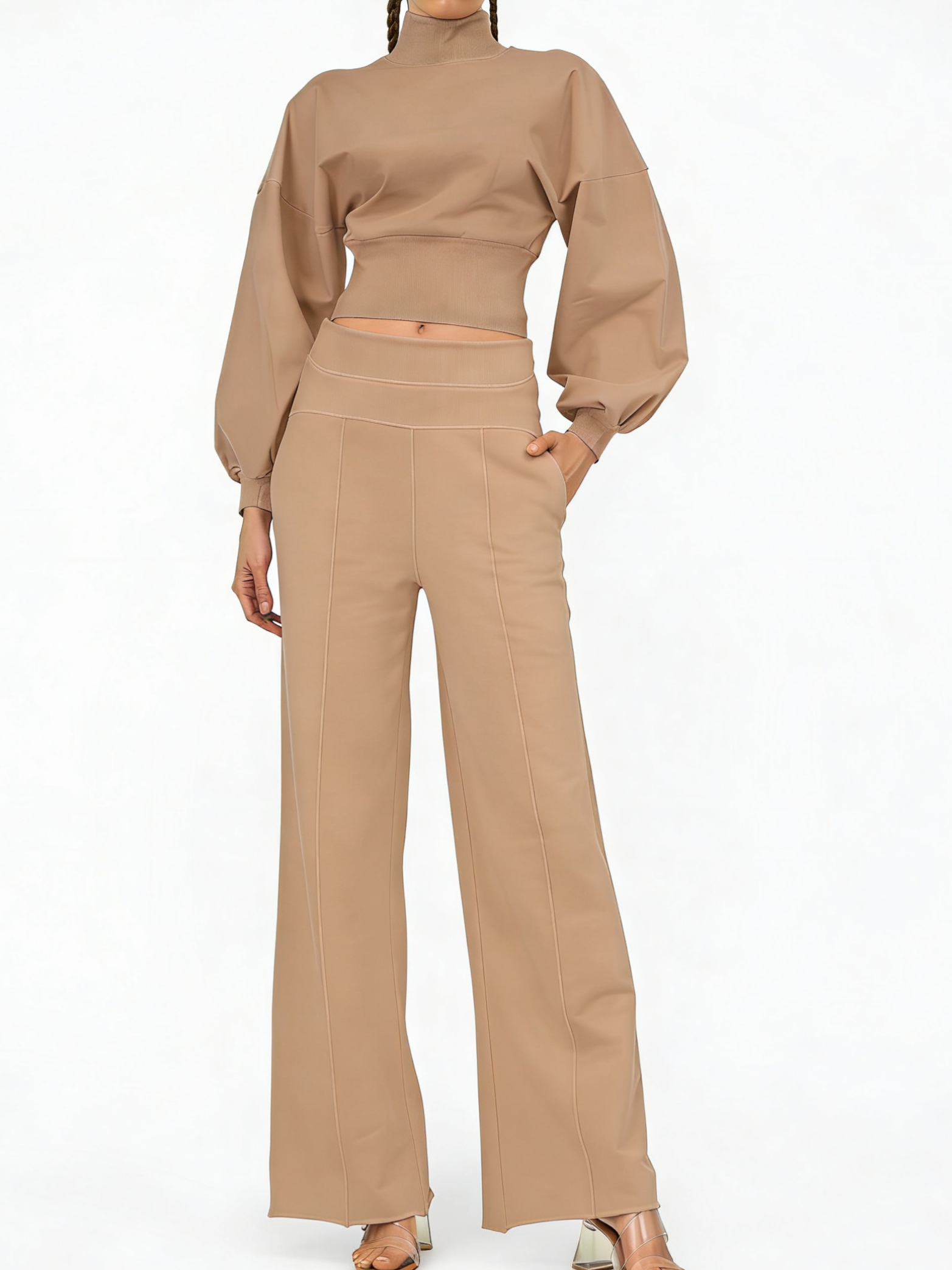 Women's 2-Piece Turtleneck Workout Set