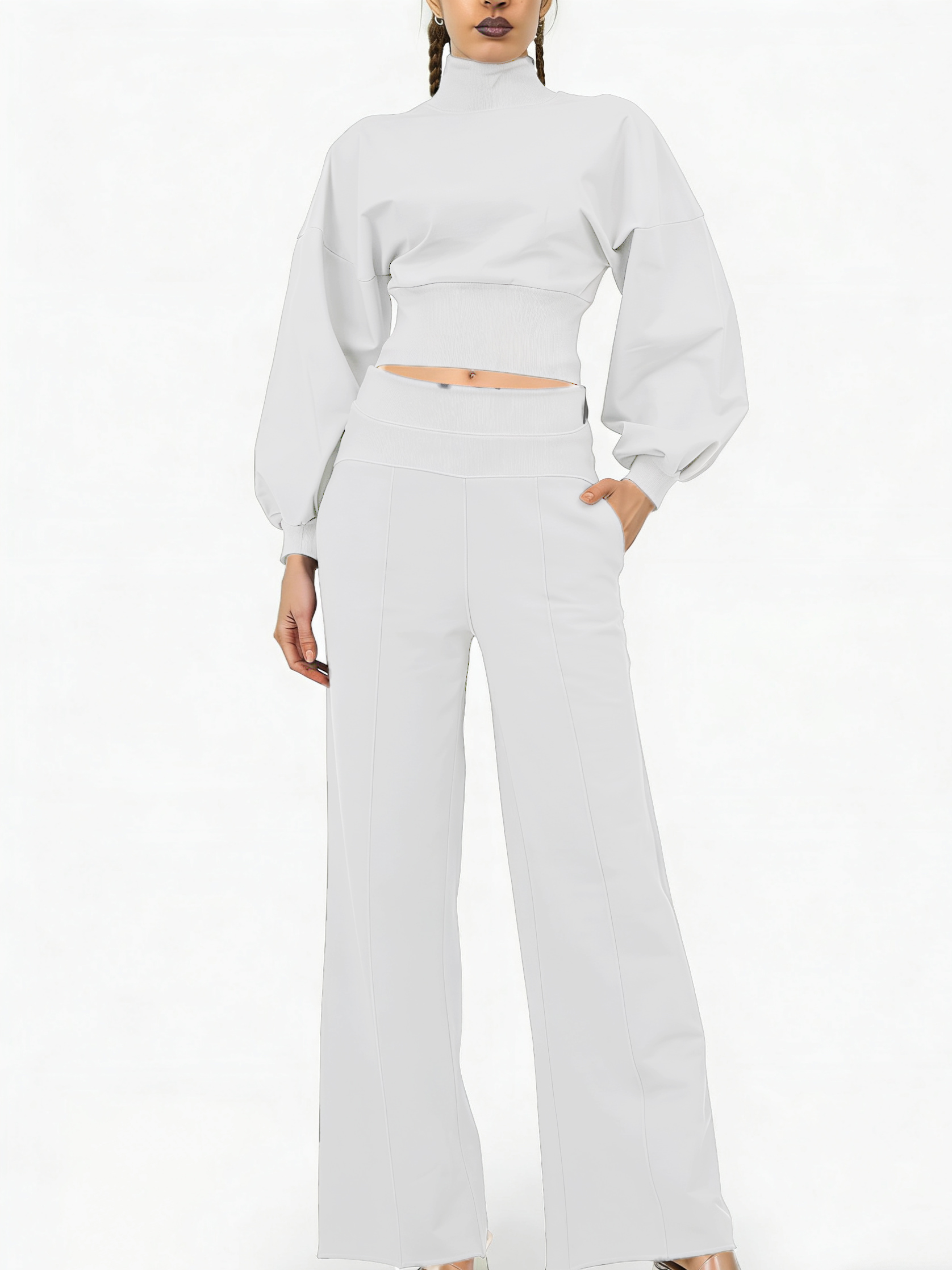 Women's 2-Piece Turtleneck Workout Set