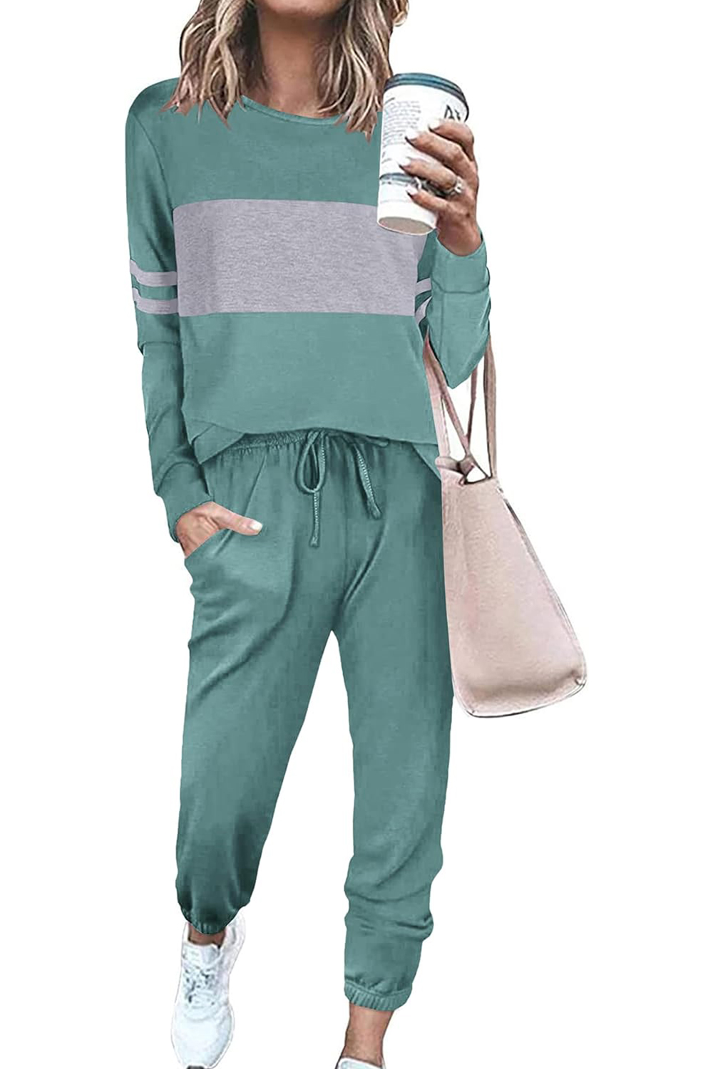 Casual Color Block 2-Piece Loungewear Set  (Final Days: Big Savings!!!)