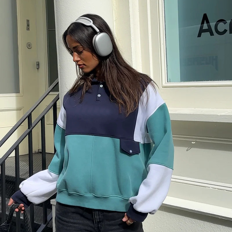 Women's 90s Retro Long Sleeve Contrast Sweatshirt(Buy 2 Free Shipping)