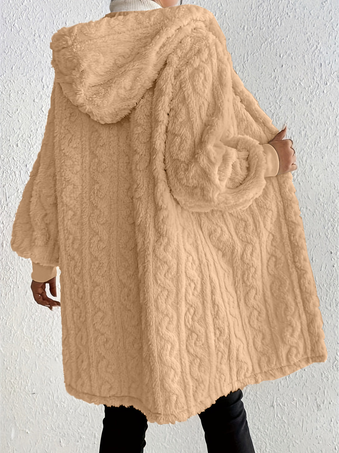 Cozy Open-Front Hooded Jacket –Fuzzy Long Sleeve Layer (Final Days: Big Savings!!!)