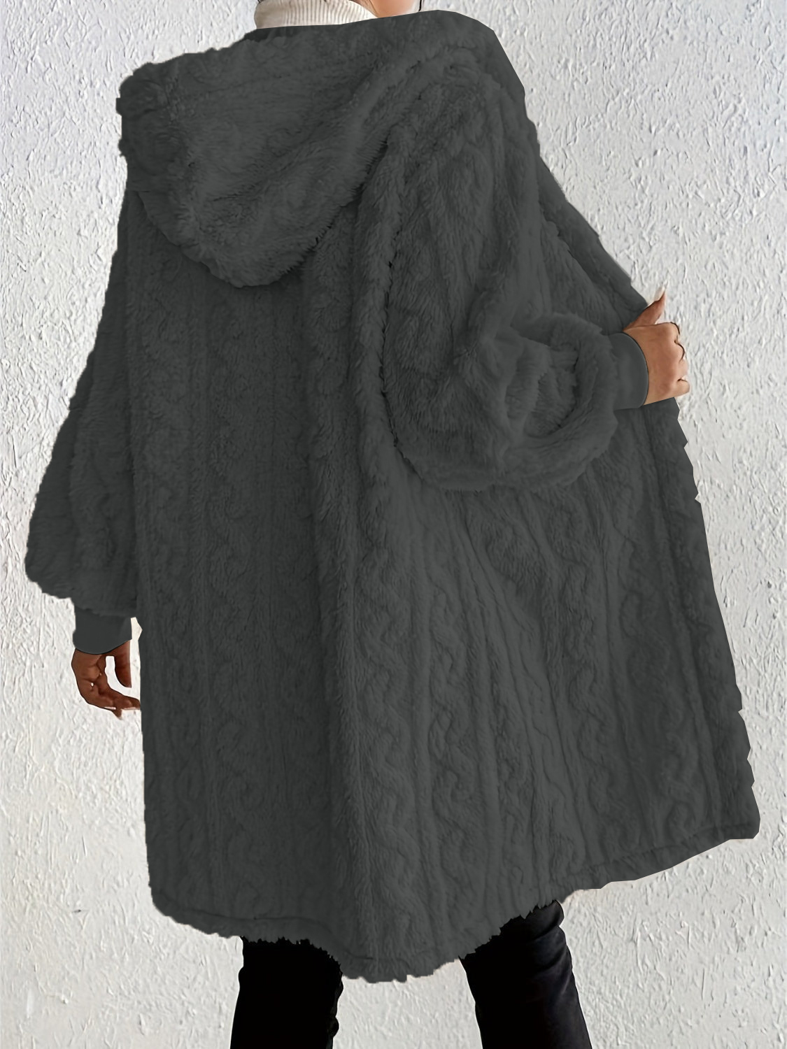 Cozy Open-Front Hooded Jacket –Fuzzy Long Sleeve Layer (Final Days: Big Savings!!!)