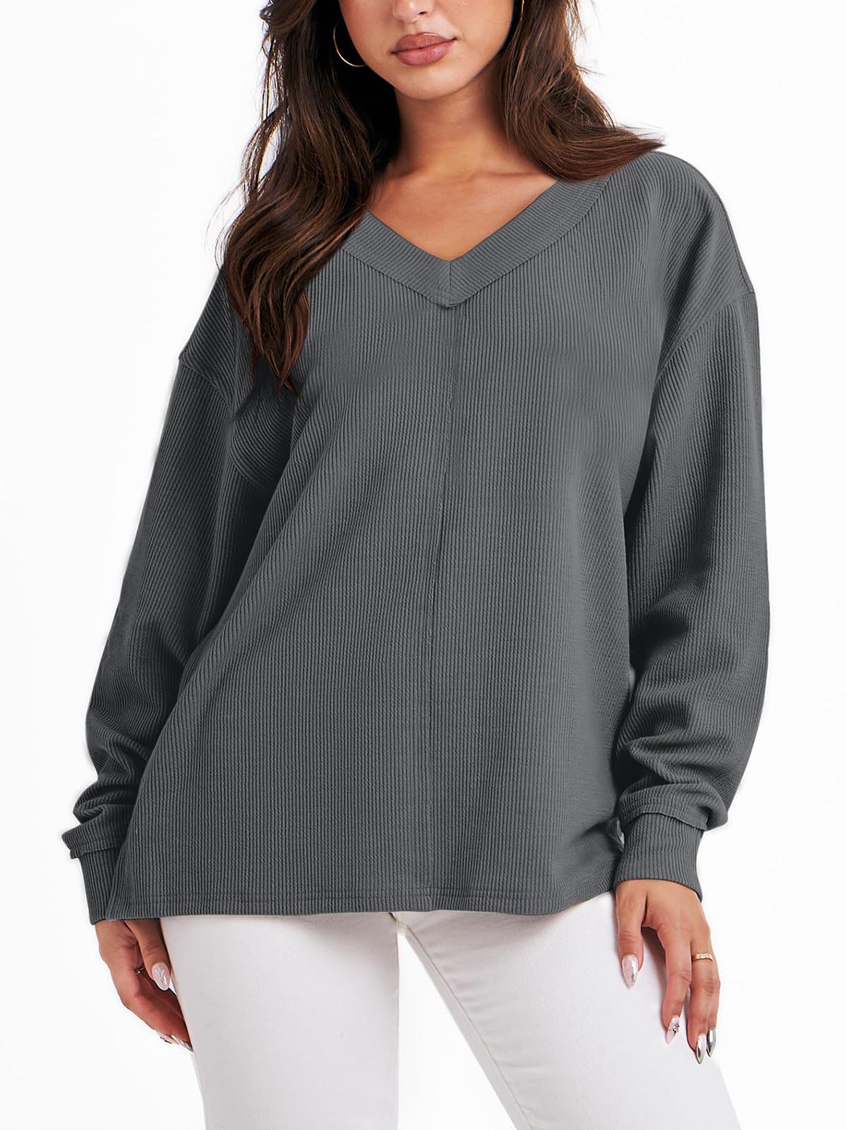 Women's Oversized Long Sleeve Sweatshirt (Buy 2 Free Shipping)