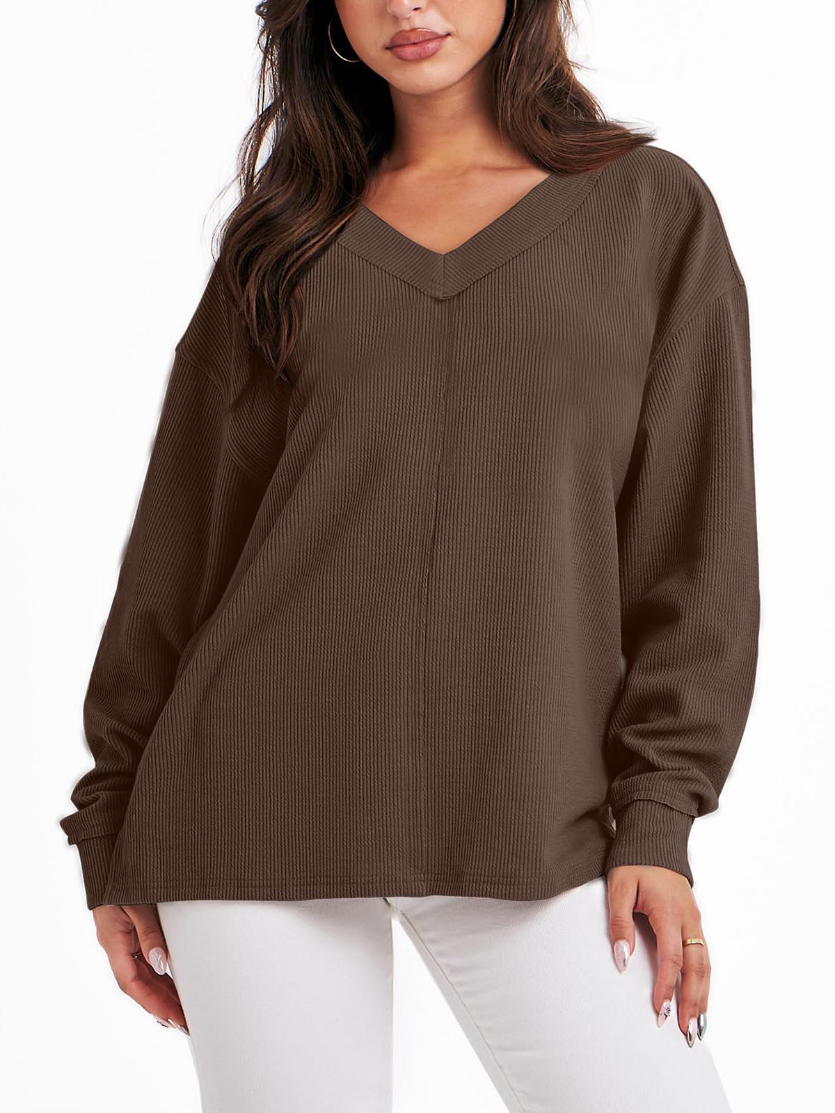 Women's Oversized Long Sleeve Sweatshirt (Buy 2 Free Shipping)