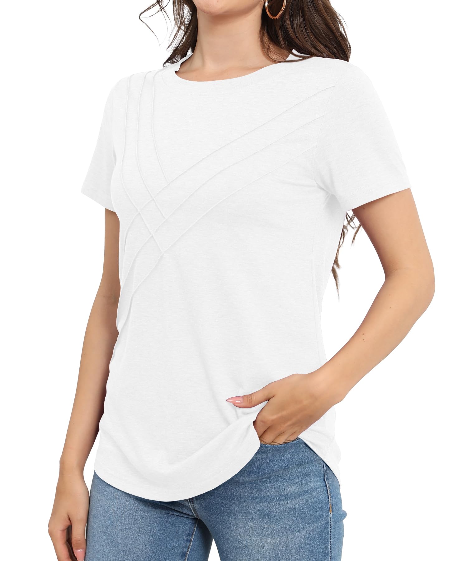 Women's Pleated Short Sleeve Top (buy 3 free shipping!!!)