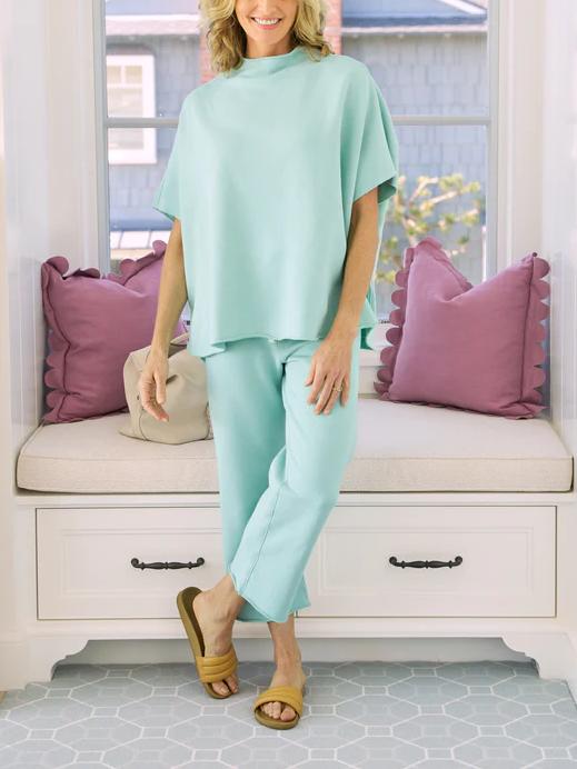 New Casual Batwing Sleeve Pullover Top and Wide Leg Set (Buy 2 Free Shipping)