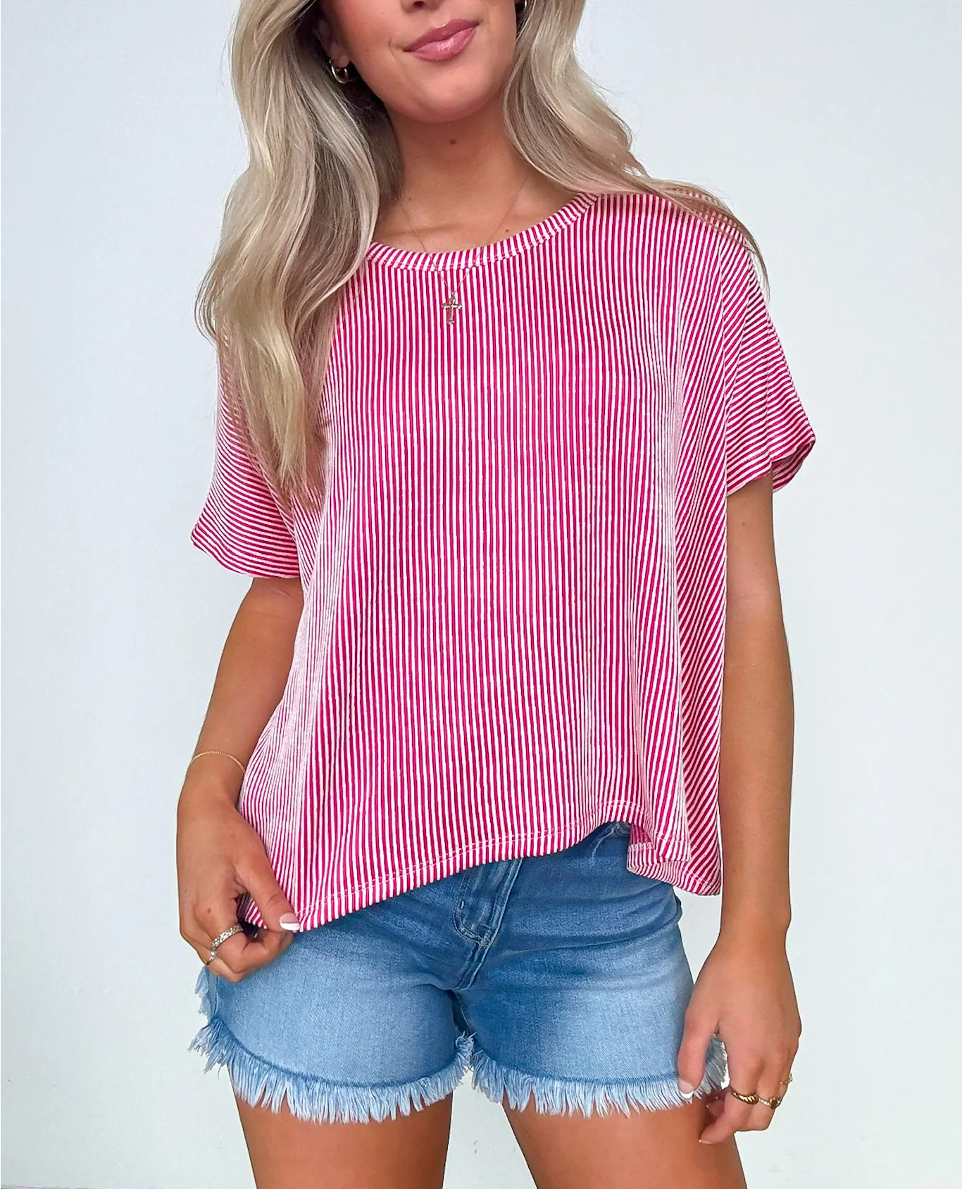 2024 SUMMER HOT🔥Two Tone Rib Knit Oversized Top