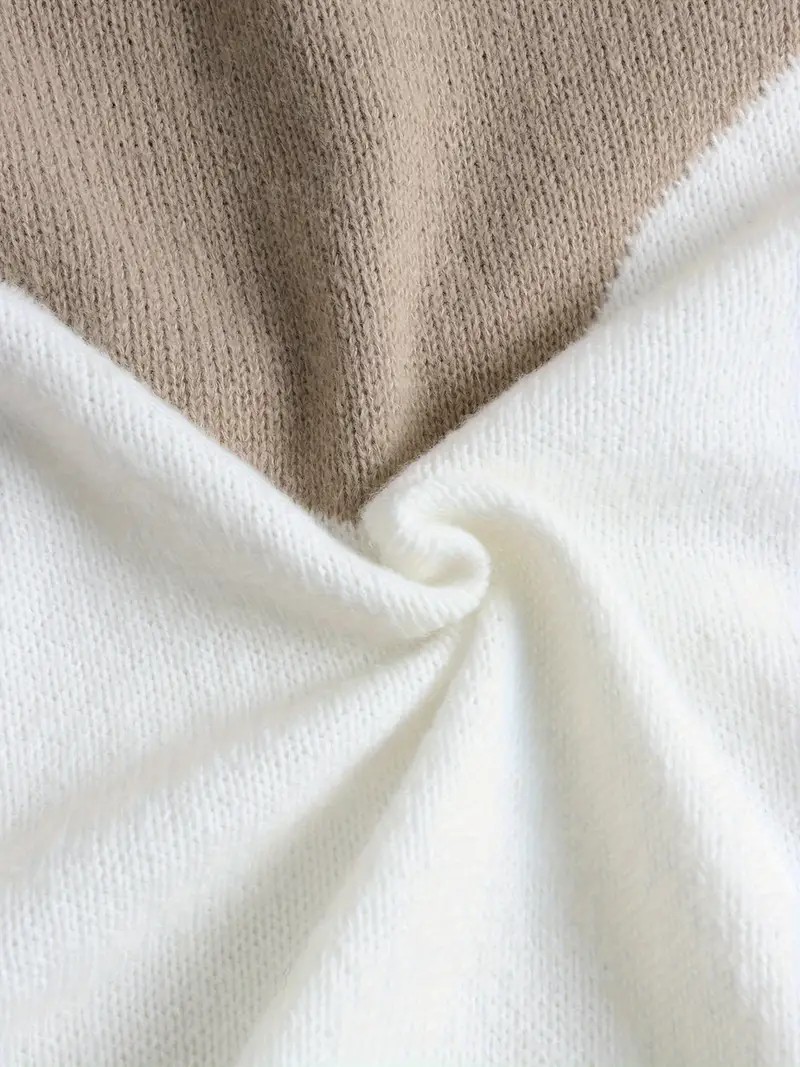 Cozy Color Block Knit Hoodie with Drawstring Details (Final Days: Big Savings!!!)