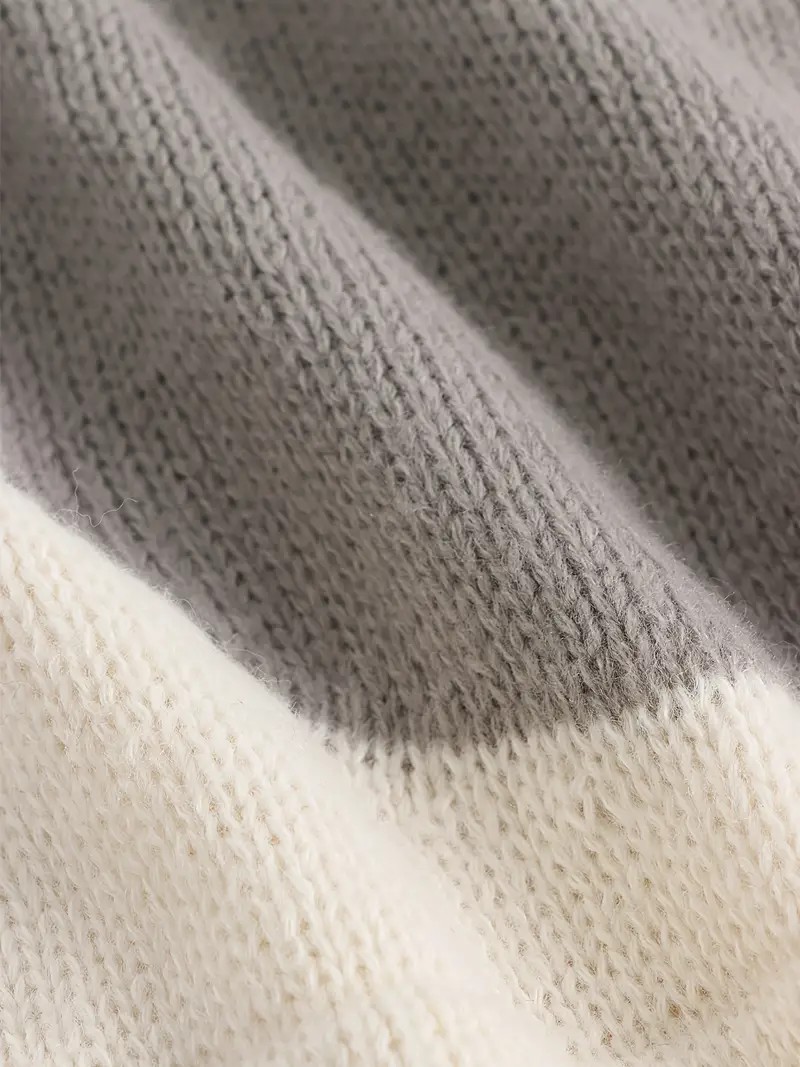 Cozy Color Block Knit Hoodie with Drawstring Details (Final Days: Big Savings!!!)