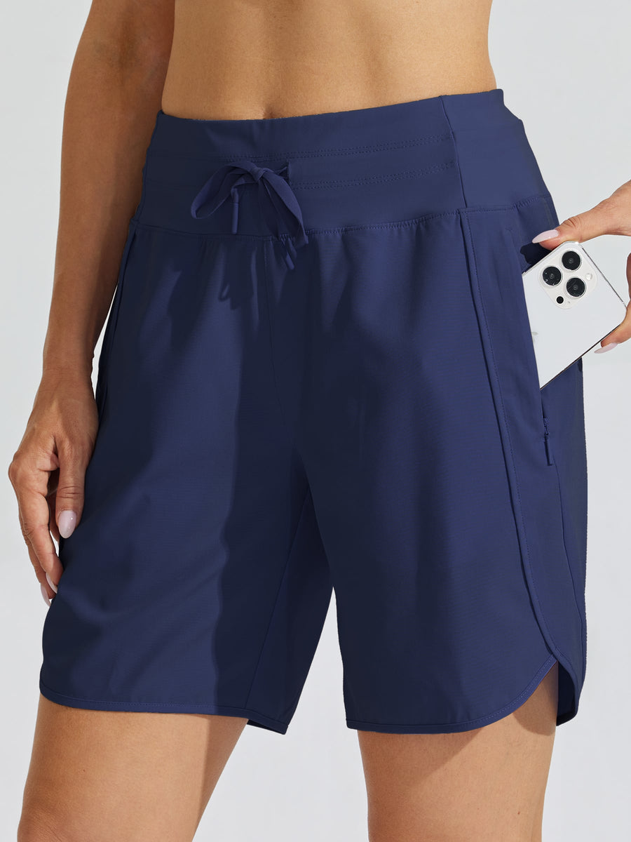 Women's Active 7 Inseam Athletic Long Running High Wasistband Shorts