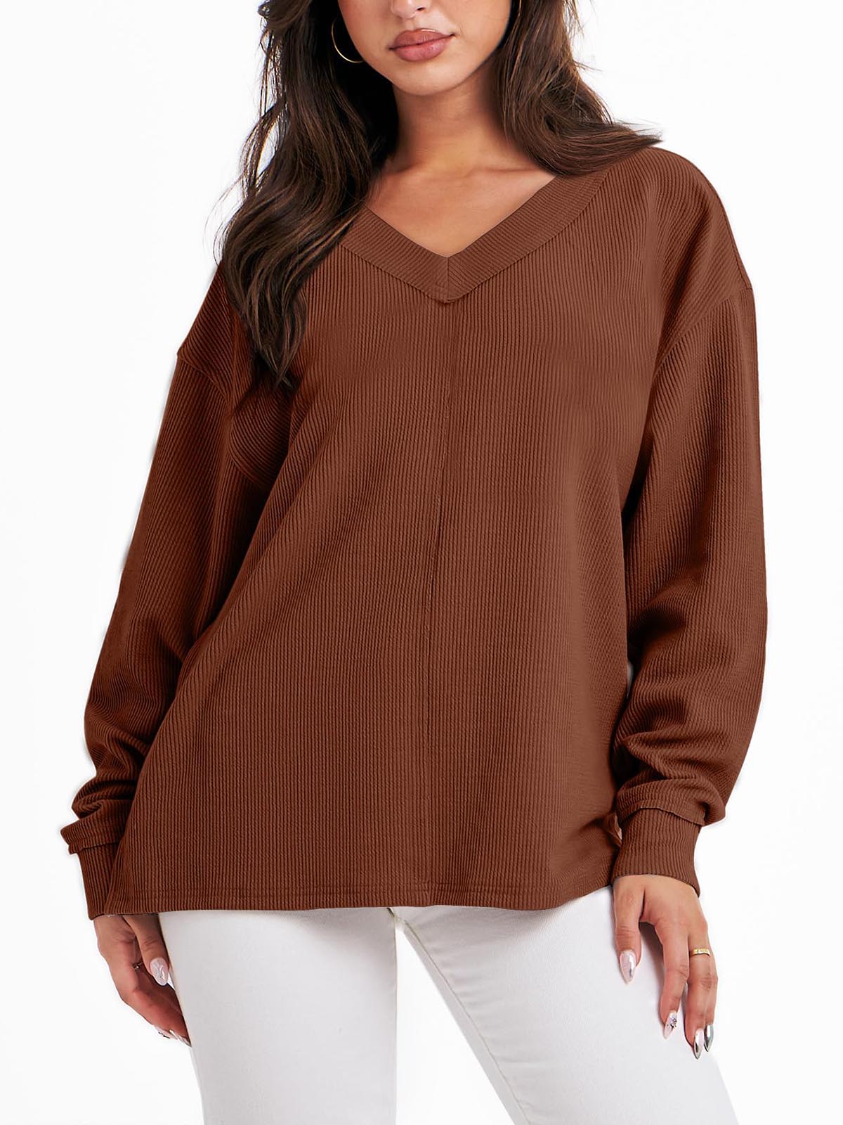 Women's Oversized Long Sleeve Sweatshirt (Buy 2 Free Shipping)