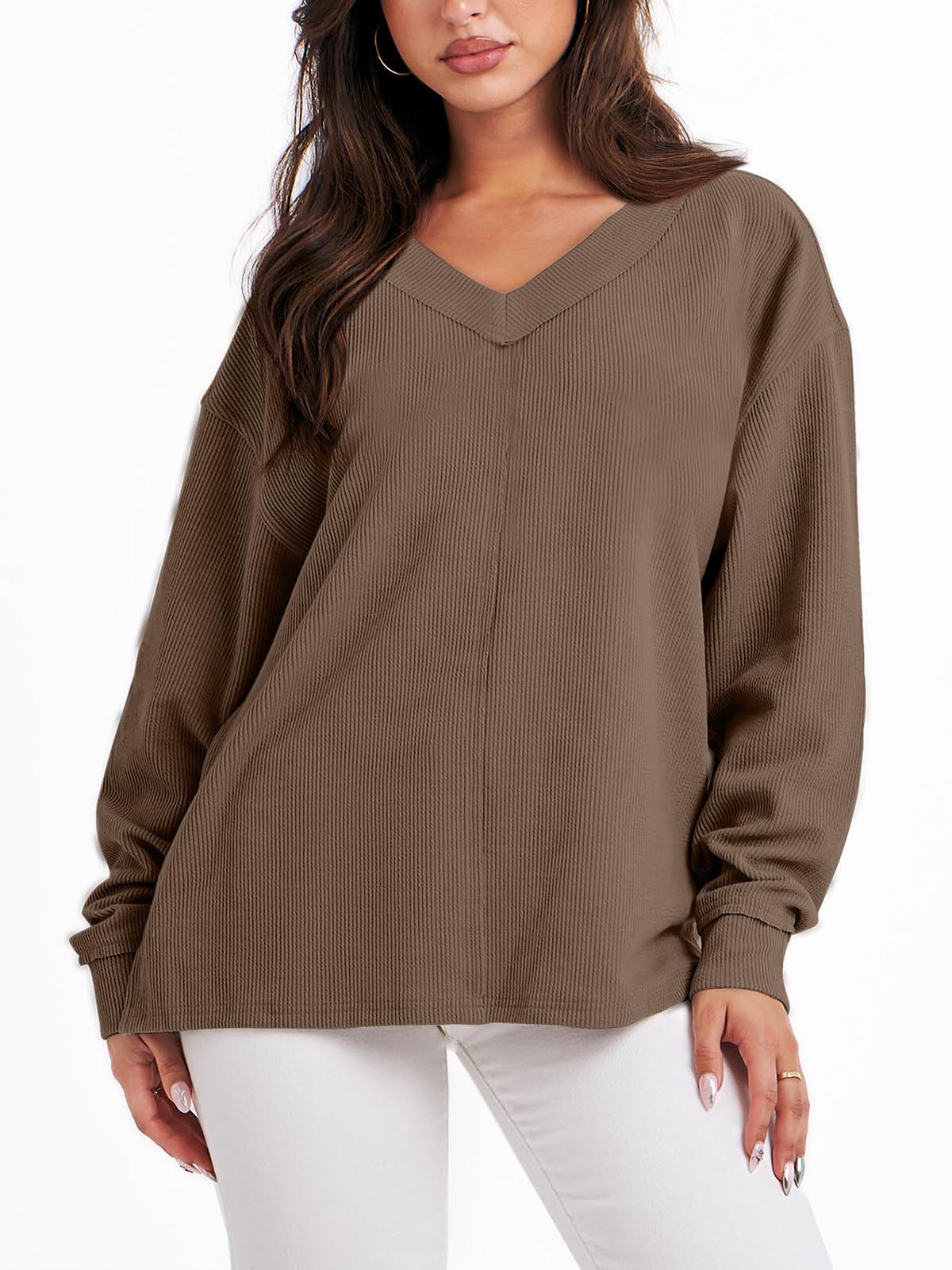 Women's Oversized Long Sleeve Sweatshirt (Buy 2 Free Shipping)