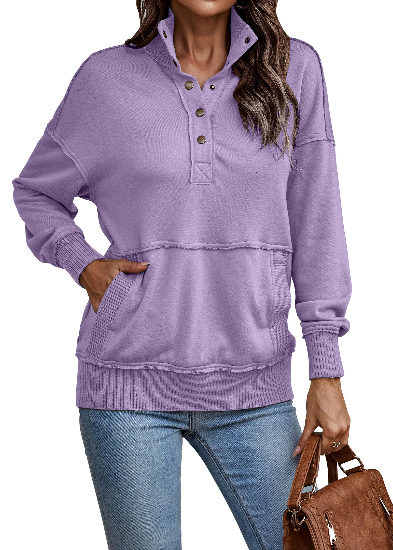 Womens Casual Button Loose Pullover Tops(Buy 2 Free Shipping)