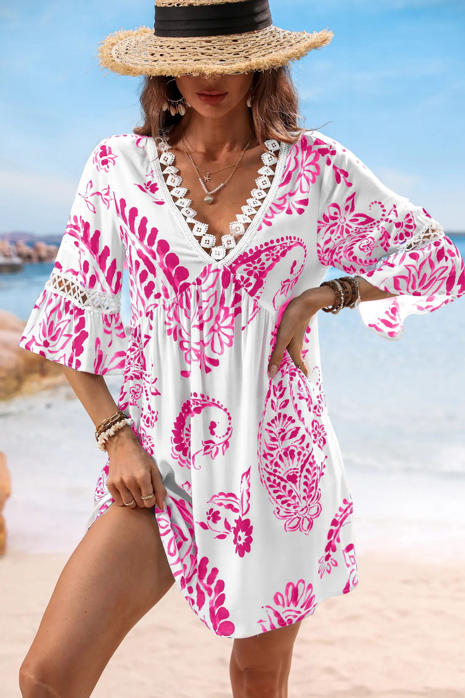 🙌🏻2025 New Floral Print Lace Dress(Buy 2 Free Shipping)