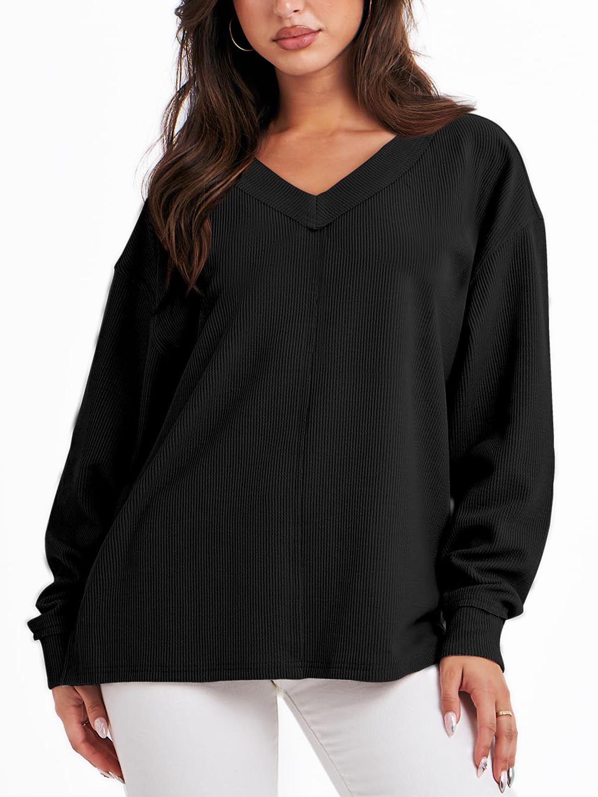 Women's Oversized Long Sleeve Sweatshirt (Buy 2 Free Shipping)