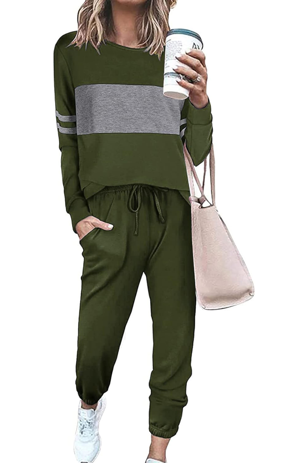 Casual Color Block 2-Piece Loungewear Set  (Final Days: Big Savings!!!)