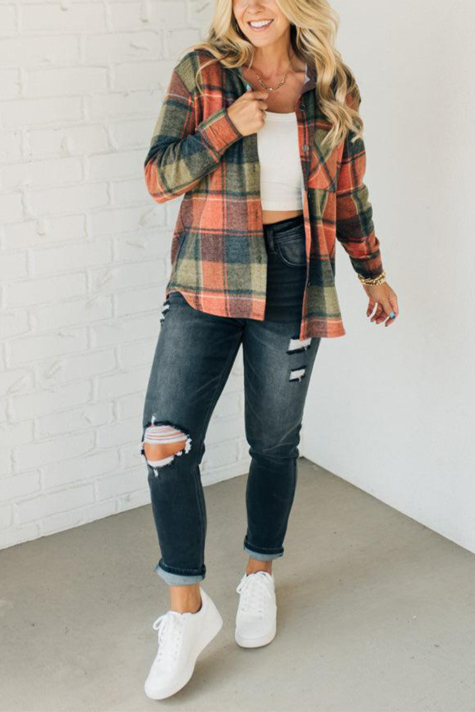 Channing Brushed Plaid Top