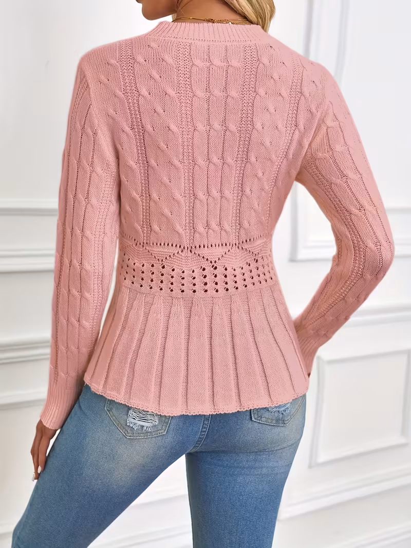 ✨Women's Chunky Knit Crew Neck Long Sleeve Knit Top (Buy 2 Free Shipping)
