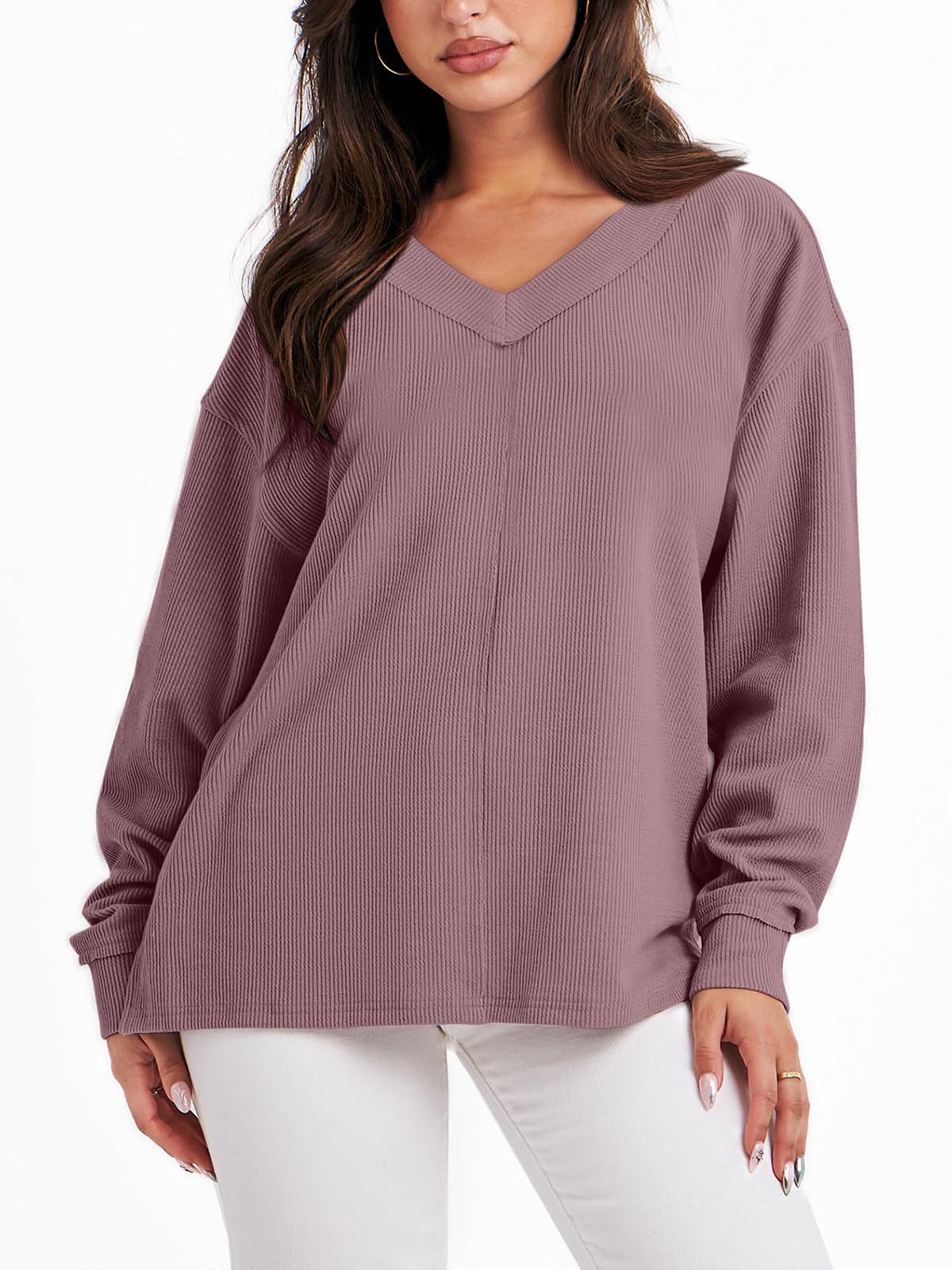 Women's Oversized Long Sleeve Sweatshirt (Buy 2 Free Shipping)