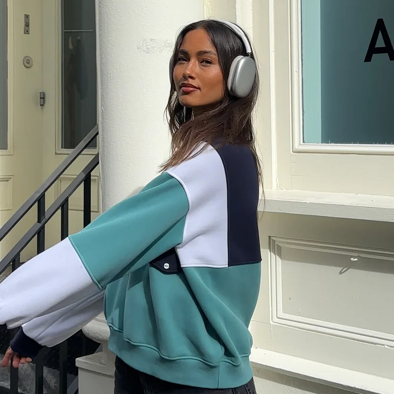 Women's 90s Retro Long Sleeve Contrast Sweatshirt(Buy 2 Free Shipping)