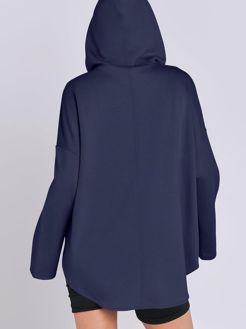Oversized Quarter Zip Tunic Hoodie