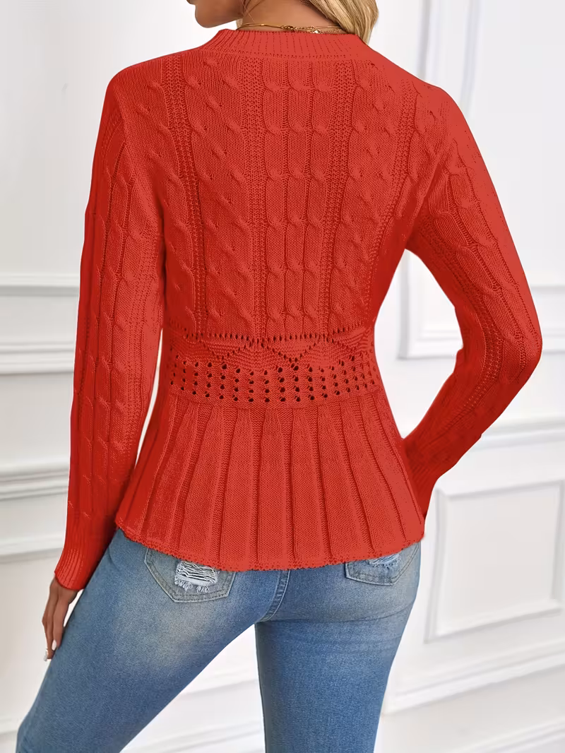 ✨Women's Chunky Knit Crew Neck Long Sleeve Knit Top (Buy 2 Free Shipping)