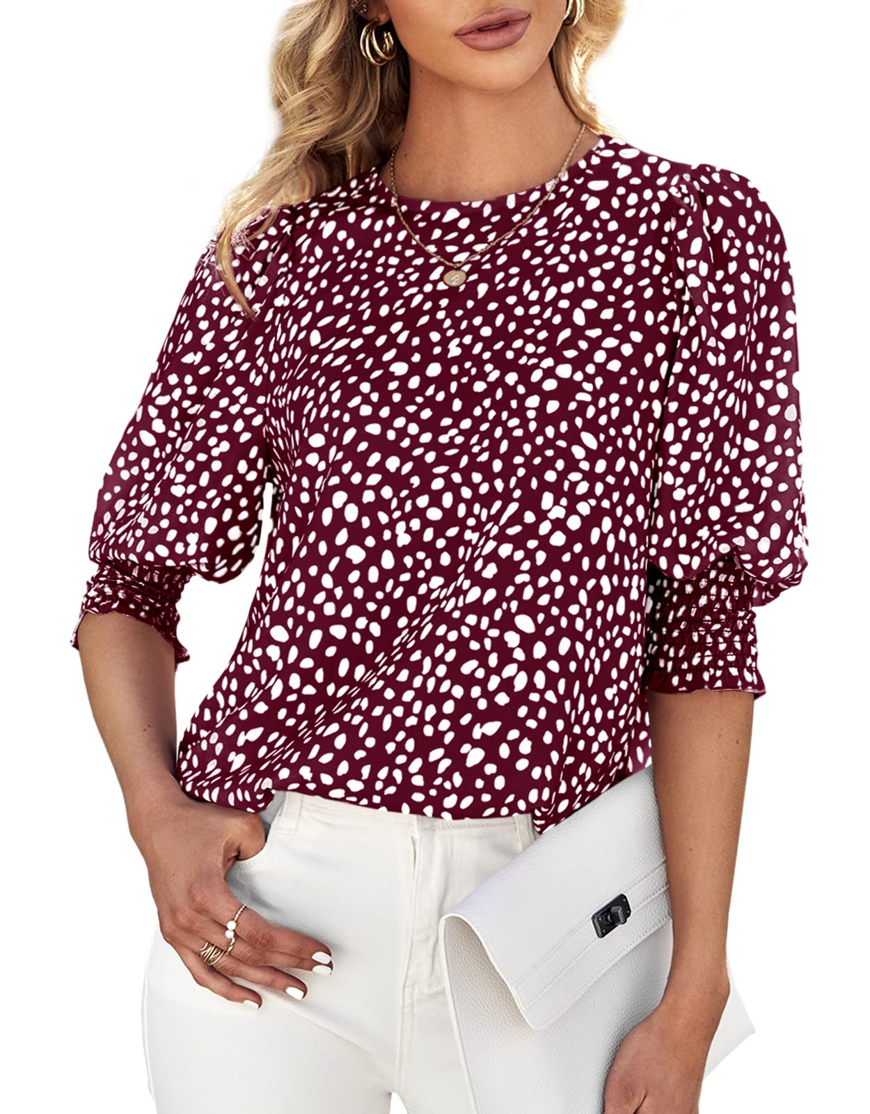 Women's Polka Dot Three-quarter Sleeve T-Shirt Top（Buy 2 Free Shipping)