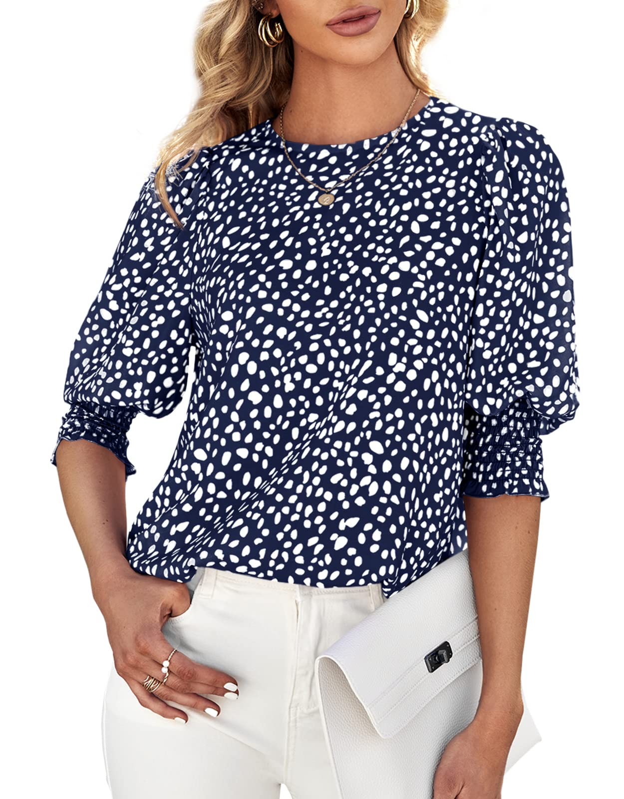 Women's Polka Dot Three-quarter Sleeve T-Shirt Top（Buy 2 Free Shipping)