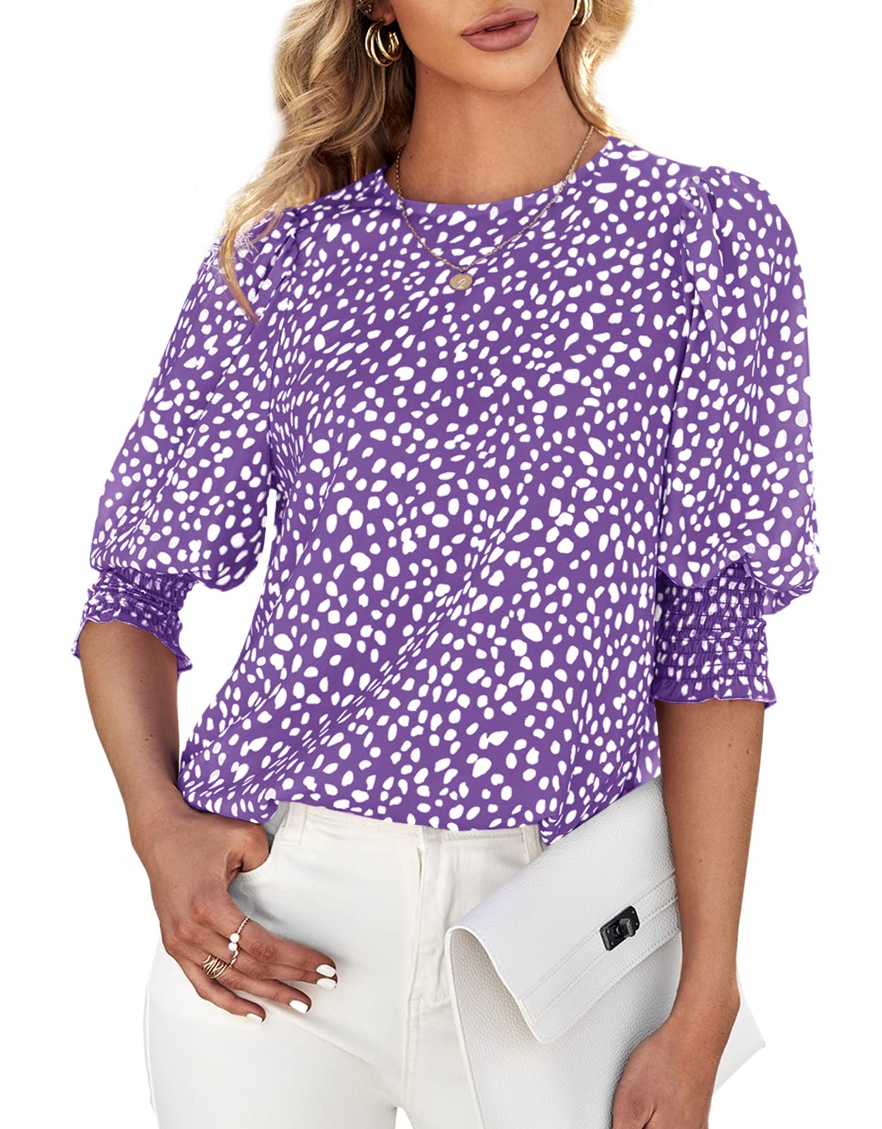Women's Polka Dot Three-quarter Sleeve T-Shirt Top（Buy 2 Free Shipping)