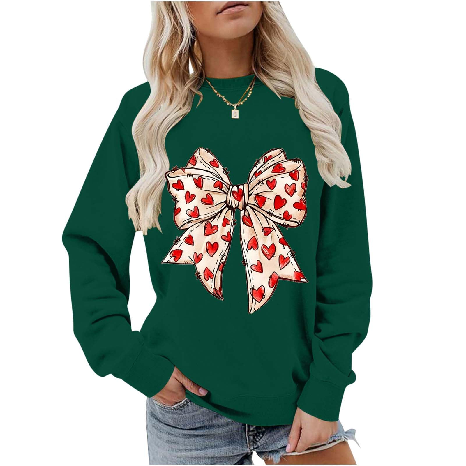 Valentines Day Heart Bow Sweatshirt