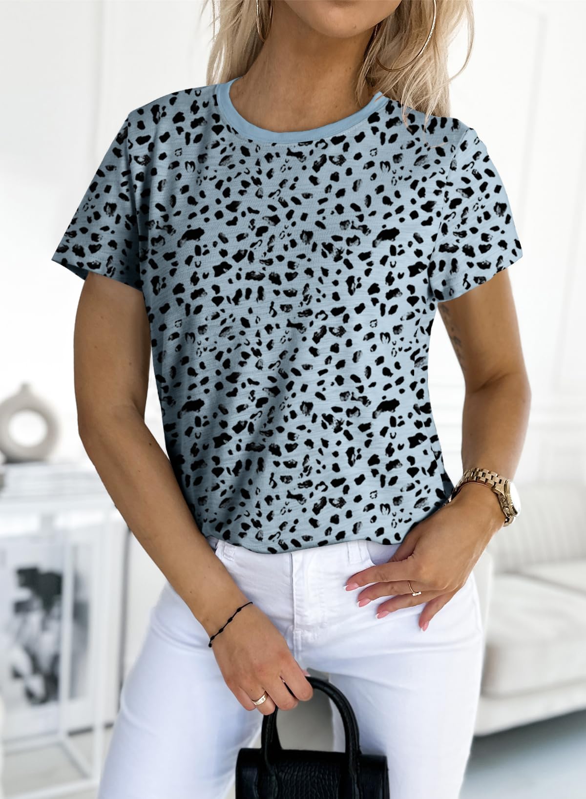 Women's Polka Dot Print Short Sleeve T-Shirt(Buy 3 Free Shipping)